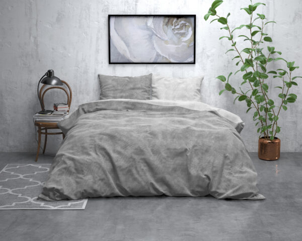 Sleeptime Flanel Washed Cotton Grijs 140 x 200/220 cm - Afbeelding 5