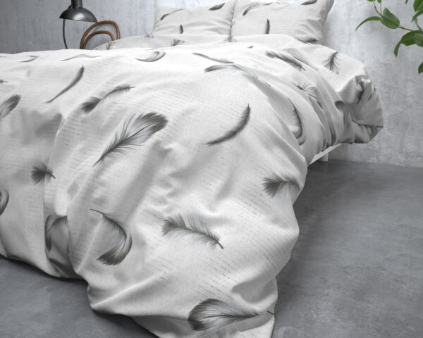 Sleeptime Flanel Vintage Feathers Wit 240 x 200/220 cm - Afbeelding 4