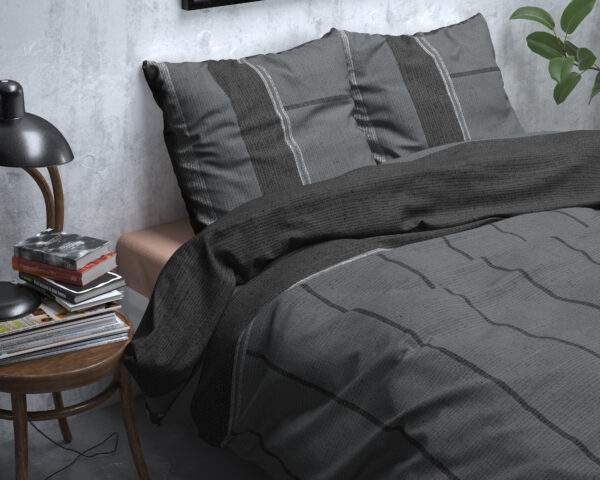 Sleeptime Flanel Kees Antraciet 140 x 200/220 cm - Afbeelding 3