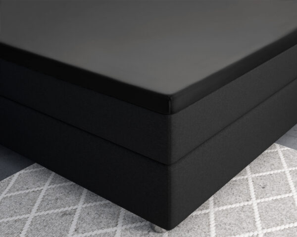 Primaviera Deluxe Topper Satijn Hoeslaken Zwart 140 x 200 cm - Afbeelding 3
