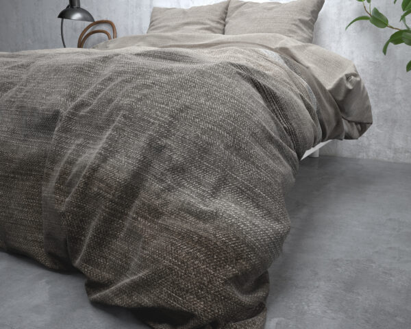 Sleeptime Flanel Stone Stripe Taupe 140 x 200/220 cm - Afbeelding 4