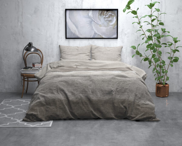 Sleeptime Flanel Stone Stripe Taupe 240 x 200/220 cm - Afbeelding 5