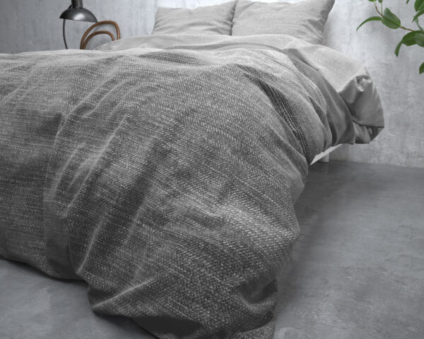 Sleeptime Flanel Stone Stripe Grijs 200 x 200/220 cm - Afbeelding 4