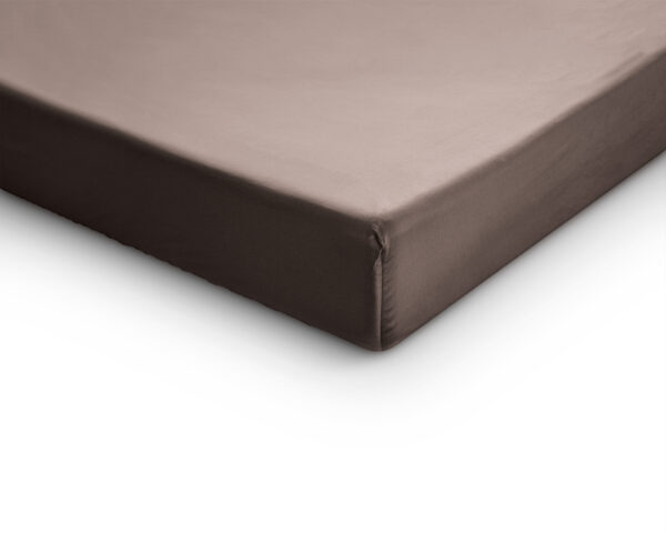 Primaviera Deluxe Splittopper Satijn Hoeslaken Taupe 180 x 220 cm - Afbeelding 4