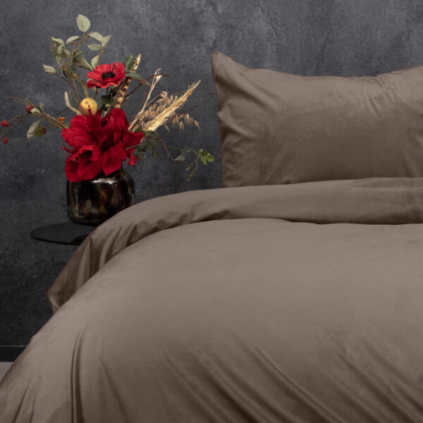 EMSA EMSA Velvet uni Taupe 240 x 200/220 cm - Afbeelding 3