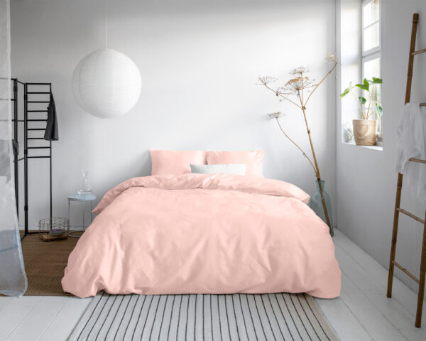 Primaviera Deluxe Uni Satijn Dekbedovertrek Roze 200 x 200/220 cm - Afbeelding 3