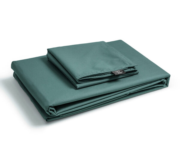 Primaviera Deluxe Egyptisch Katoen Uni Dekbedovertrek Donker Groen 140 x 200/260 cm - Afbeelding 3