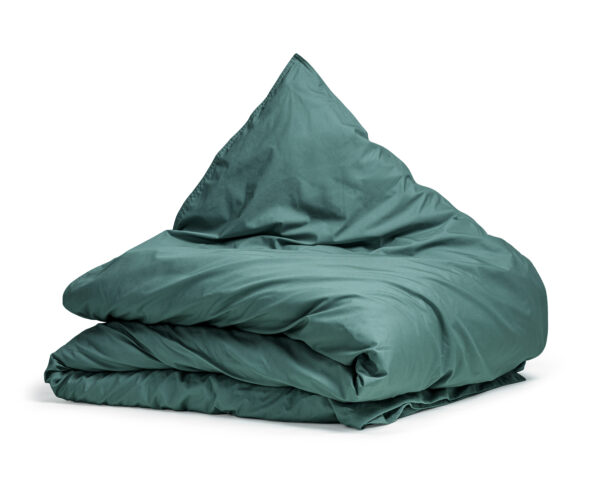 Primaviera Deluxe Egyptisch Katoen Uni Dekbedovertrek Donker Groen 140 x 200/260 cm - Afbeelding 5