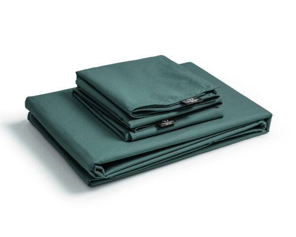 Primaviera Deluxe Egyptisch Katoen Uni Dekbedovertrek Donker Groen 240 x 200/260 cm - Afbeelding 3