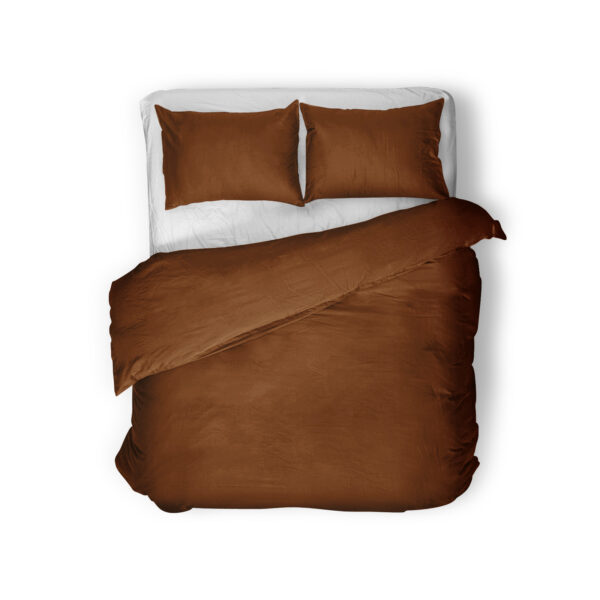 Egyptisch Katoen Uni Dekbedovertrek Bruin 135 x 200