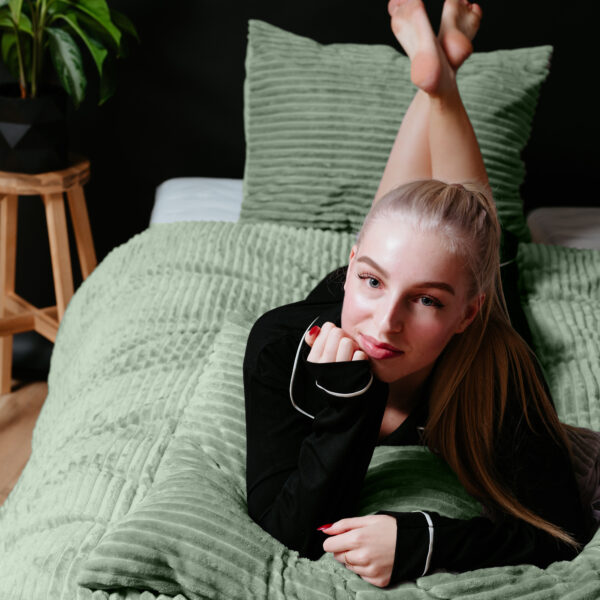 Sleeptime Rib Teddy Groen 200 x 200/220 cm - Afbeelding 3