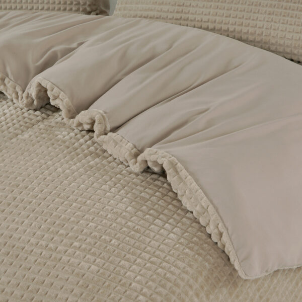 Sleeptime Check Teddy Taupe 200 x 200/220 cm - Afbeelding 3