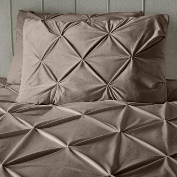 Sleeptime Velvet Pintuck Taupe 240 x 200/220 cm - Afbeelding 4