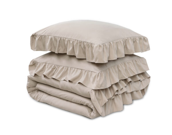 Sleeptime Ruffles Taupe 200 x 200/220 cm - Afbeelding 5