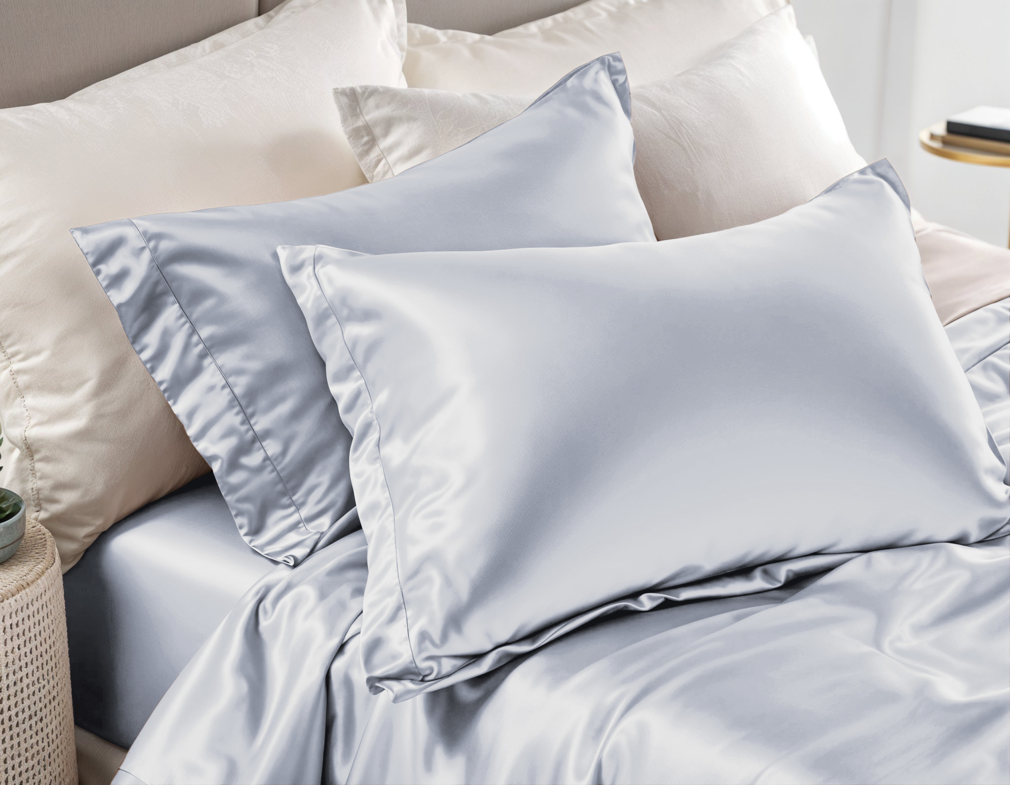 Sleeptime Glossy Wit Kussensloop 60 x 70 cm - Afbeelding 4