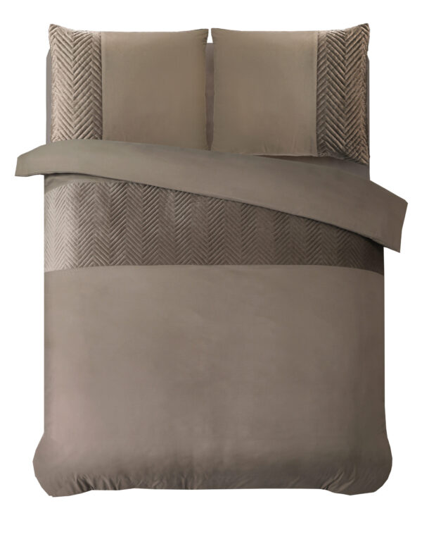 Velvet Crossline Taupe 200 x 200/220