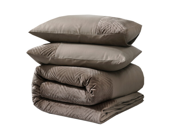 Sleeptime Velvet Crossline Taupe 240 x 200/220 cm - Afbeelding 5