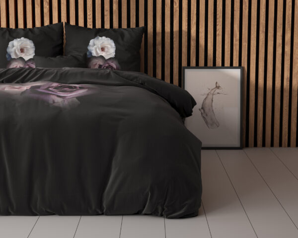 Sleeptime Deep Flowers Zwart 200 x 200/220 cm - Afbeelding 3