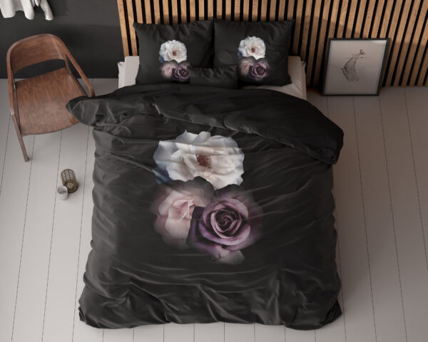 Deep Flowers Zwart 240 x 200/220