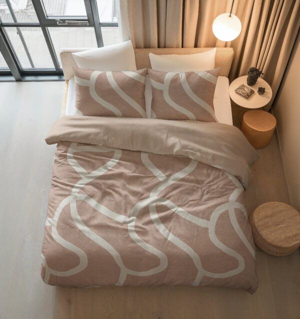Sleeptime Clay Contours Perzikbruin 200 x 200/220 cm - Afbeelding 3