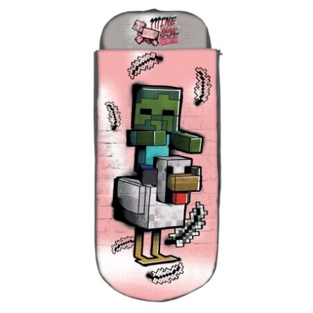 Minecraft opblaasbaar bed roze 150 x 62 x 20 cm