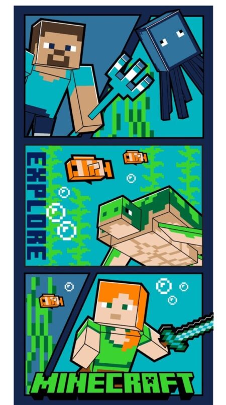 Minecraft strandlaken 70 x 140 cm