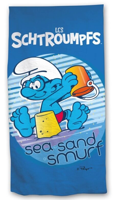 Smurfen Sea Sand strandlaken 70 x 140 cm polyester - pre order