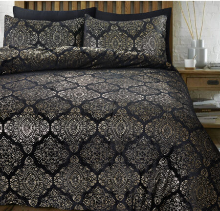 Glamour Flanel Art Foil Zwart 140 x 200/220
