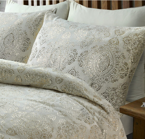Sleeptime Glamour Flanel Art Foil Creme 240 x 200/220 cm - Afbeelding 3