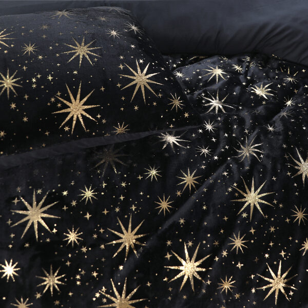 Sleeptime Glamour Flanel Stars Foil Zwart 140 x 200/220 cm - Afbeelding 5