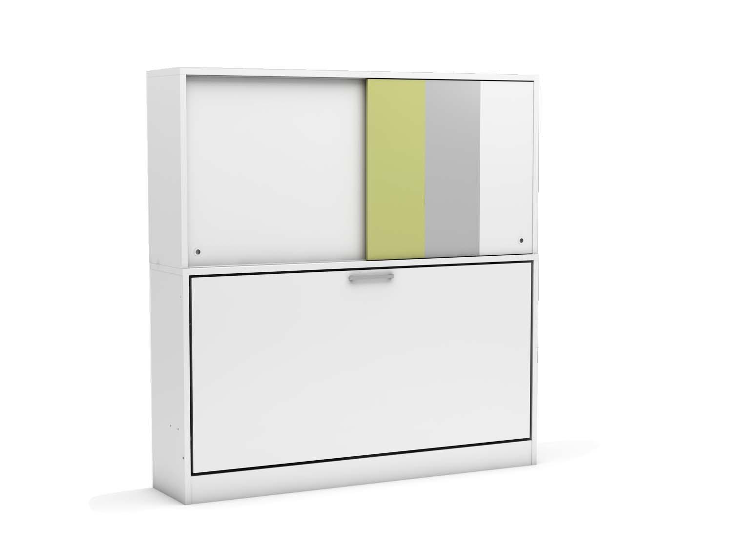 Eenpersoons opklapbed Academy met  kastruimte - Verde