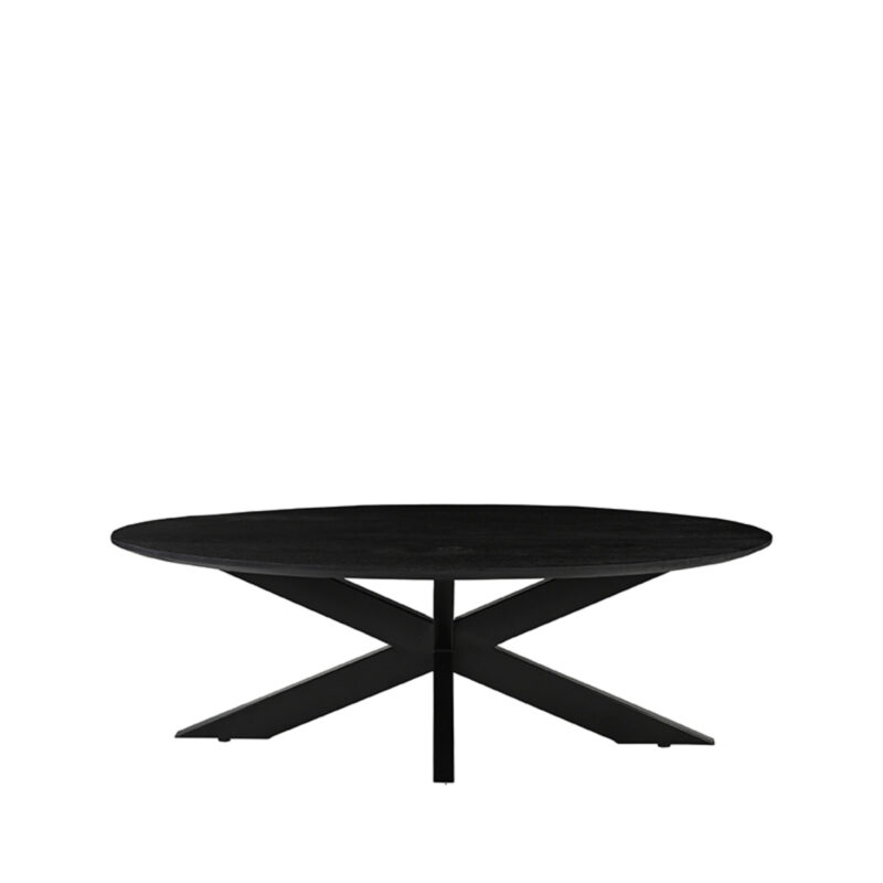 LABEL51 Salontafel James - Zwart - Mangohout - 130 cm - Rond James