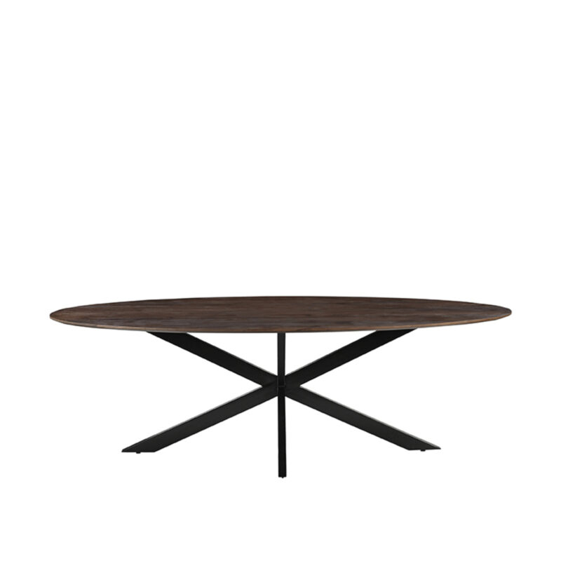 LABEL51 Eetkamertafel James - Espresso - Mangohout - 240 cm - Ovaal James