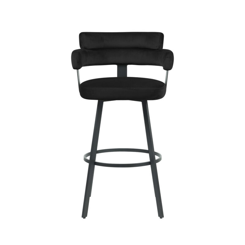 LABEL51 Barkruk Bardio - Zwart - Fluweel - Zithoogte 75 Bardio