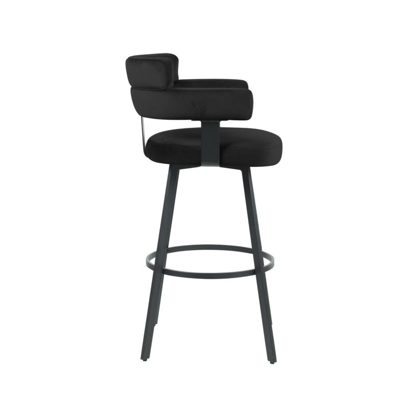 LABEL51 Barkruk Bardio - Zwart - Fluweel - Zithoogte 75 Fluweel