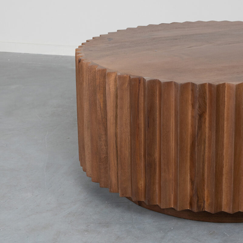 LABEL51 Salontafel Novan - Nature - Mangohout - 70 cm - Rond Mangohout