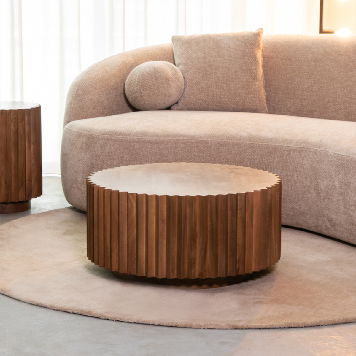 LABEL51 Salontafel Novan - Nature - Mangohout - 70 cm - Rond