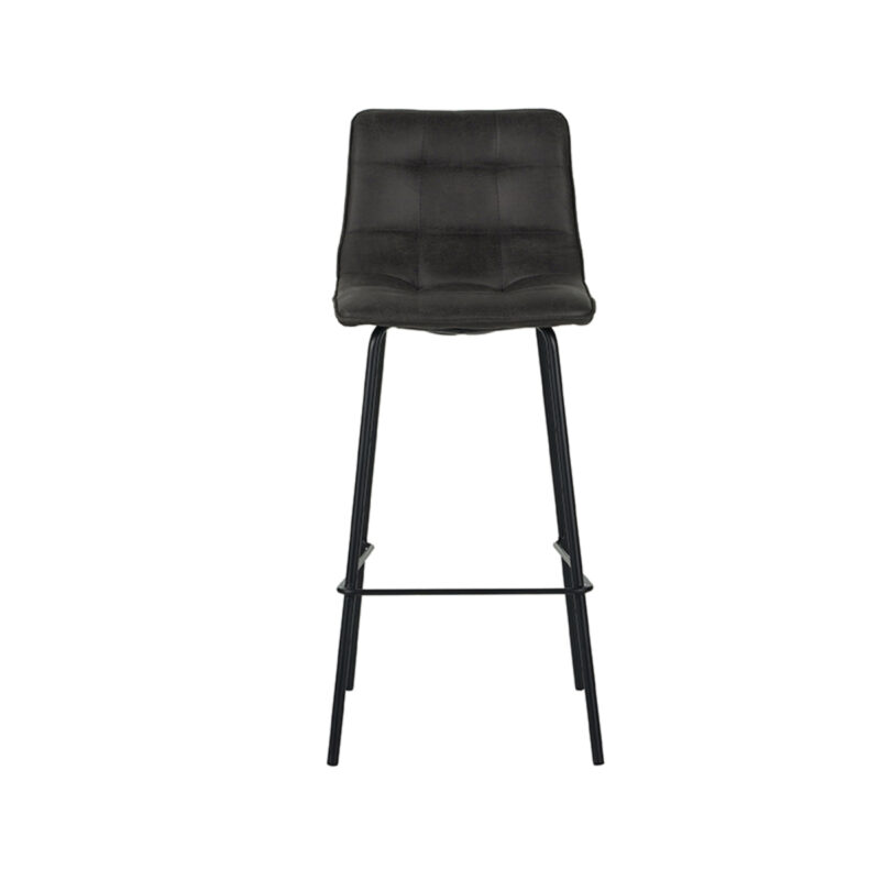 LABEL51 Barkruk Bistro - Antraciet - Micro Suede - Zithoogte 78 Bistro