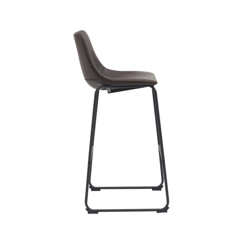 LABEL51 Barkruk Risto - Donkerbruin - PU-Leder - Zithoogte 75 PU-Leder