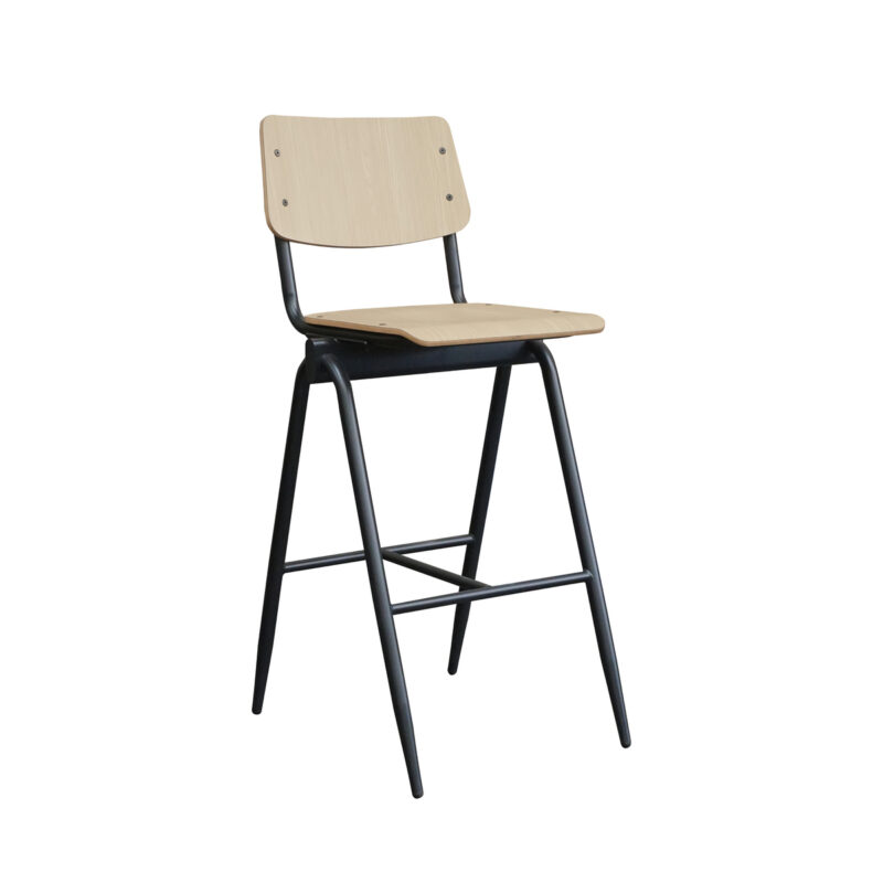 LABEL51 Barkruk Solid - Naturel - Hout - Zithoogte 86 Solid