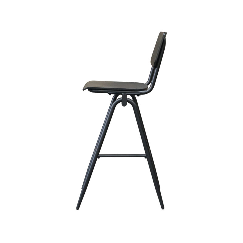 LABEL51 Barkruk Solid - Zwart - Hout - Zithoogte 86 Hout