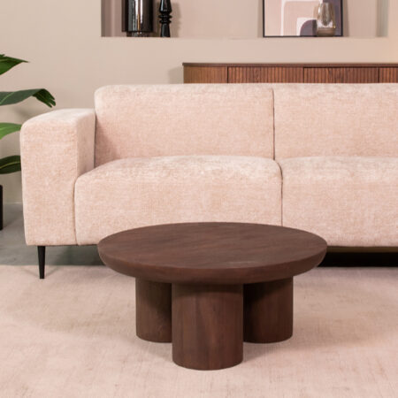 LABEL51 Salontafel Olly - Espresso - Mangohout - 90 cm - Rond