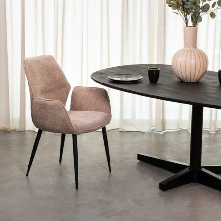 LABEL51 Eetkamerstoel Morris - Clay - Elite - Black Frame