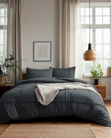 Washed Tufted Antraciet 200 x 200/220