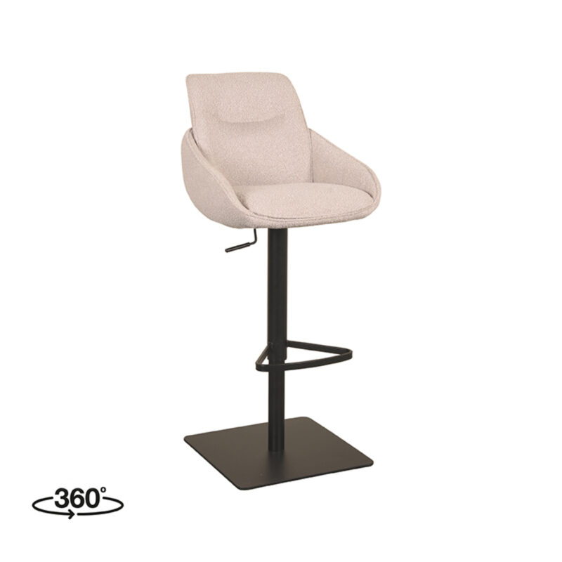 LABEL51 Barkruk Beauty - Naturel - Boucle - Zithoogte 56-82 Beauty