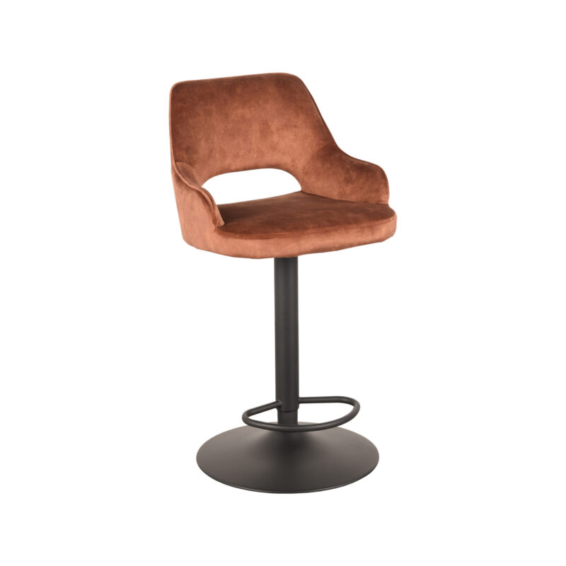 LABEL51 Barkruk Fer - Rust - Velours - Zithoogte 64-84 Fer