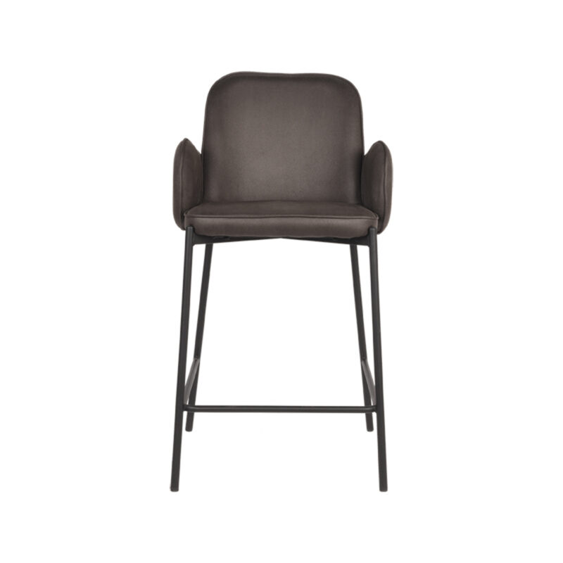 D-MAXX Barkruk Jari - Antraciet - Microfiber - Zithoogte 65 Microfiber