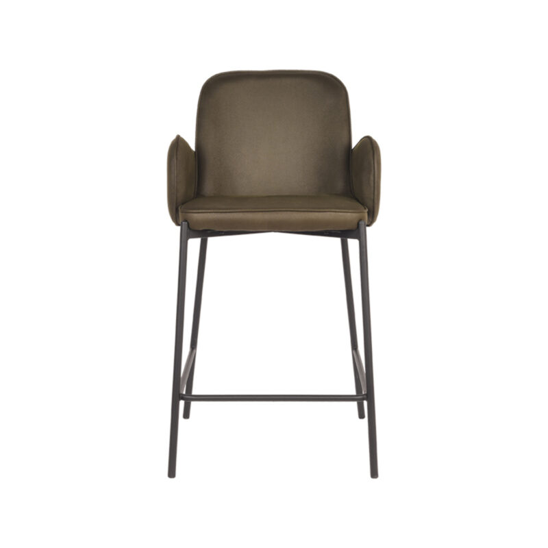 D-MAXX Barkruk Jari - Army green - Microfiber - Zithoogte 65 Jari