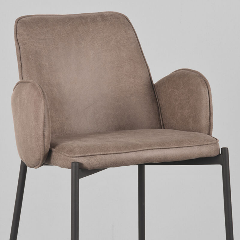 LABEL51 Barkruk Joni - Taupe - Micro Suede - Zithoogte 78 Joni