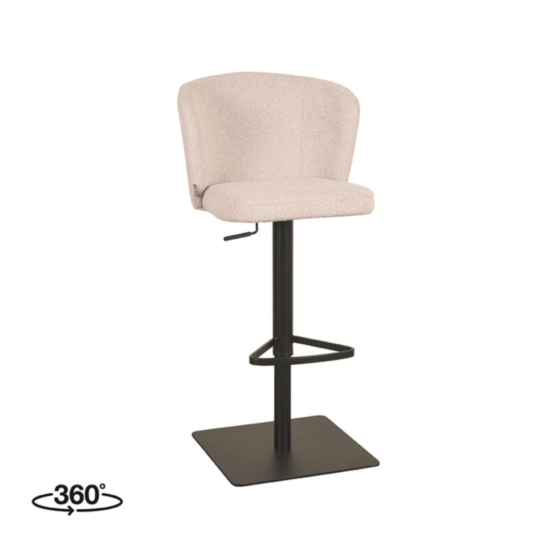 LABEL51 Barkruk Wave - Naturel - Boucle - Zithoogte 56-82 Wave